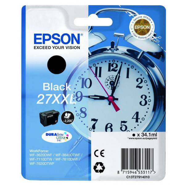 Epson Alarm clock 27XXL DURABrite Ultra cartuccia d'inchiostro 1 pz Originale Nero (Epson 27XXL - XL - sort - original - b)EpsonC13T27914010