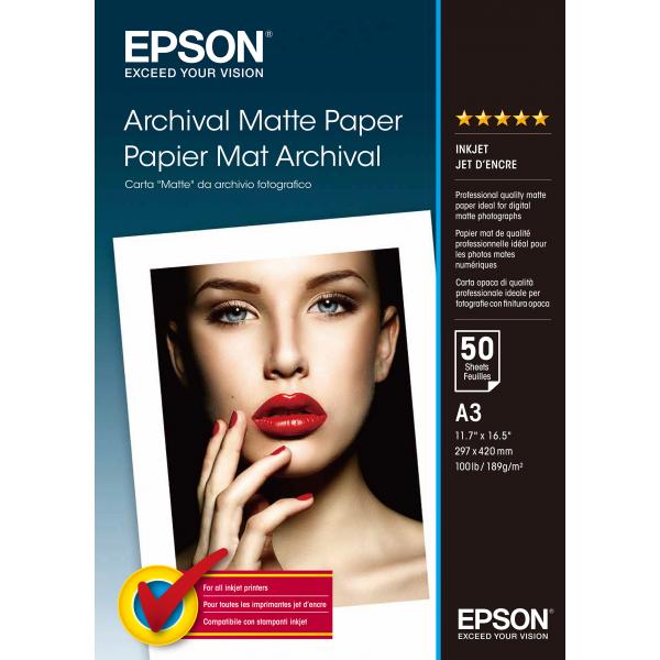 Epson Carta matte da archivio fotografico (ARCHIVAL MATT PAPER A3 50SH)EpsonC13S041344