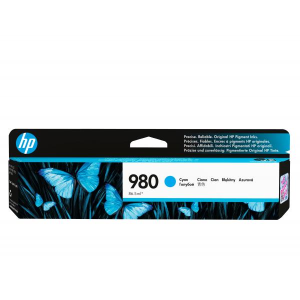 HP Cartuccia originale inchiostro ciano 980 (HP 980 - 86.5 ml - ciano - originale - cartuccia d'inchiostro - per Officejet Enterprise Color MFP X585, Officejet Enterprise Color Flow MFP X585)HpD8J07A