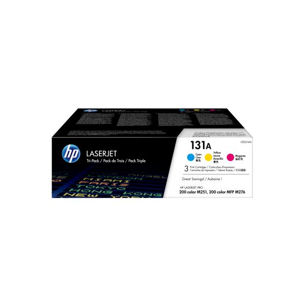 HP Confezione da 3 cartucce Toner originali ciano/magenta/giallo LaserJet 131A (Toner HP 131A / U0SL1AM Color-Pack)HpU0SL1AM