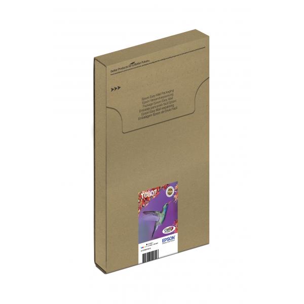 Epson Hummingbird Multipack 6 colori T0807 Claria Photographic Ink in confezione EasyMail Packaging (EPSON T0807 MULTIPACK EASY ML STYLUS PHOTO R265 EASYMAIL)EpsonC13T08074510