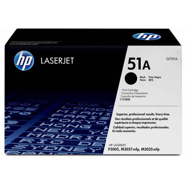 HP Cartuccia Toner originale nero LaserJet 51A (Toner Black P3005 M3035 - Pages 6.500 - Warranty: 12M)HpQ7551A