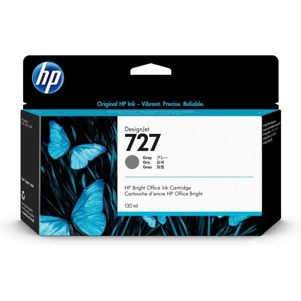 HP Cartuccia inchiostro grigio DesignJet 727, 130 ml (INK CARTRIDGE HP 727 - 130-ML GRAY)HpB3P24A