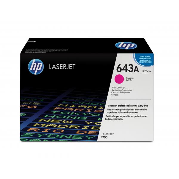 HP Cartuccia Toner originale magenta LaserJet 643A (Toner Magenta Color 4700 - Pages 10.000 - Warranty: 12M)HpQ5953A