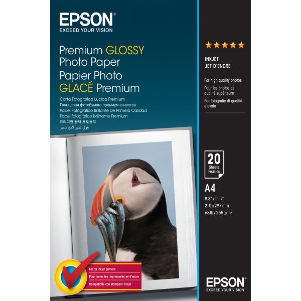 Epson Premium Glossy Photo Paper - A4 - 20 Fogli (Epson Premium - fotopapir - skinnende)EpsonC13S041287