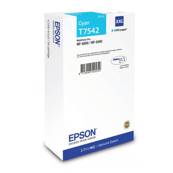 Epson WF-8090 / WF-8590 Ink Cartridge XXL Cyan (Epson T7542 - St?rrelse XXL - cyan - o)EpsonC13T754240