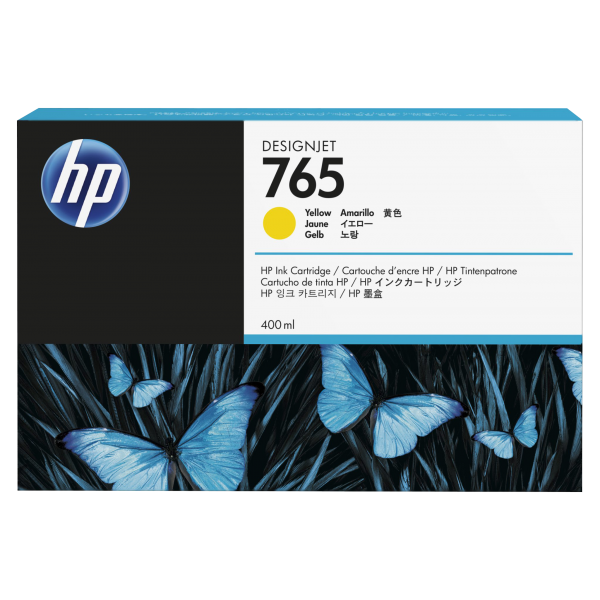 HP Cartuccia inchiostro giallo Designjet 765, 400 ml (HP 765 - gul - original - bl?kpatron)HpF9J50A