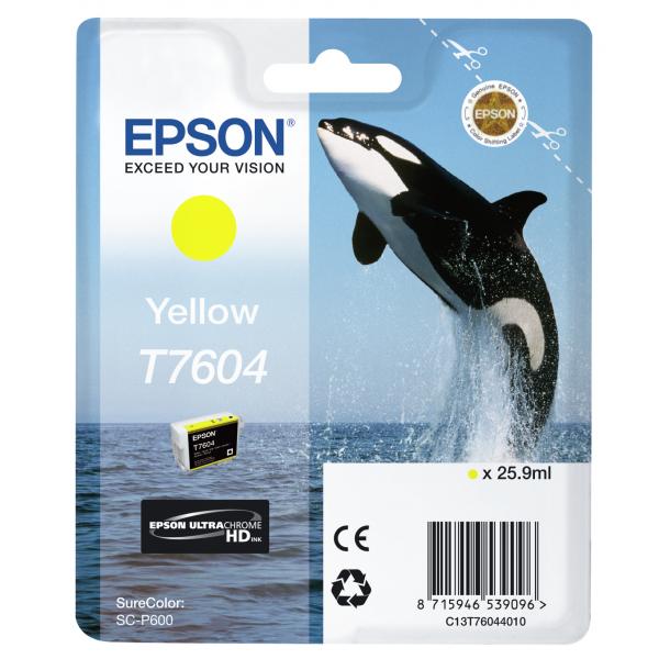 Epson Giallo T7604 (Epson T7604 - gul - original - bl?kpat)EpsonC13T76044010