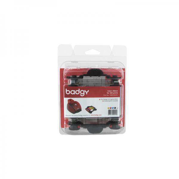 Evolis Ribbon & Cleaning Kit badgy 100p nastro per stampante 100 pagine Nero, Blu, Rosa, Bianco, Giallo (VBDG204EU YMCKO Colour Ribbon - 100 Prints)EvolisVBDG204EU