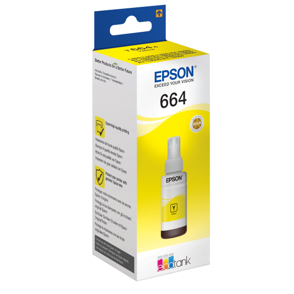 Epson 664 EcoTank flacone inchiostro giallo (EPSON ECOTANK INK BOTTLE YELLOW 70ML 664)EpsonC13T664440