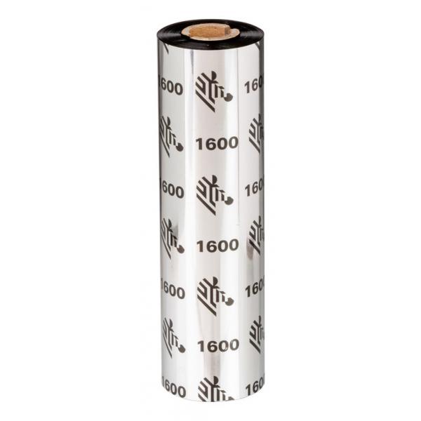 Zebra 1600 Wax nastro termico 450 m Nero (WAX RIBBON 110MM 1600 - 450M ECONOMY WAX 25MM CORE)Zebra01600BK11045