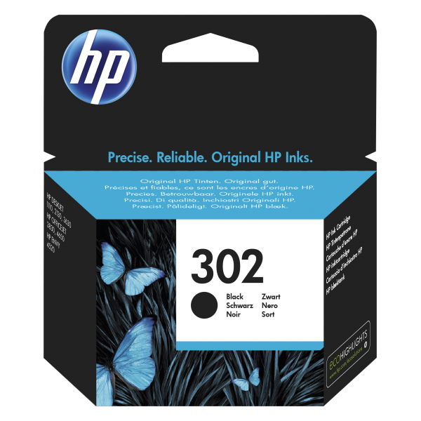 HP Cartuccia originale inchiostro nero 302 (OEM HP 302 Black Original Ink Cartridge F6U66AE)HpF6U66AE