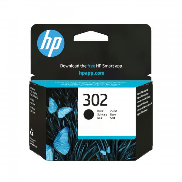 HP Cartuccia originale inchiostro nero 302 (OEM HP 302 Black Original Ink Cartridge F6U66AE)HpF6U66AE
