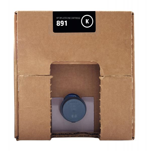HP Cartuccia di inchiostro Latex nero 3M 891 da 10 litri (HP Ink No 891 10L Black Schwarz Latex)Hp0888182509654G0Y75A
