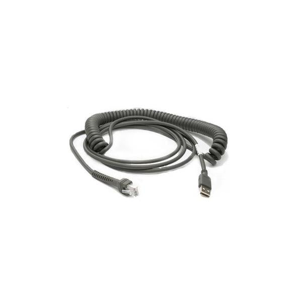 Motorola CBA-U09-C15ZAR cavo USB 4,57 m USB A Grigio (USB CBL SERIE A - 15FT COILED)ZebraCBA-U09-C15ZAR