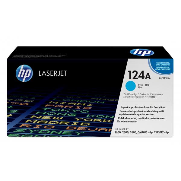 HP Cartuccia Toner originale ciano LaserJet 124A (Toner HP 124A / Q6001A Cyan)HpQ6001A