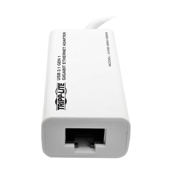 Tripp Lite U436-06N-GBW scheda di interfaccia e adattatore (Eaton Tripp Lite Series USB-C to Gigabit Ethernet NIC Network Adapter 10/100/1000 Mbps White - Adattatore di rete - USB-C 3.1 - Gigabit Ethernet - bianco)Eaton0037332189240U436-06N-GBW