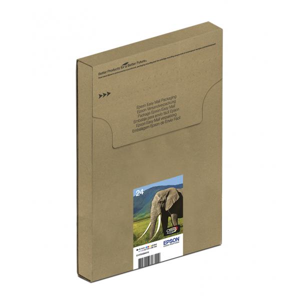 Epson Multipack 6 colori T24 Claria Photo HD in confezione Easy Mail Packaging (EPSON 24 6-COLOUR INK EASYMAIL, ELEPHANT)EpsonC13T24284510
