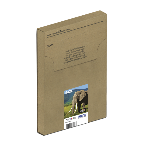 Epson Multipack 6 colori T24XL Claria Photo HD in confezione Easy Mail Packaging (EPSON 24XL 6-COLOUR INK EASYMAIL, ELEPHANT)EpsonC13T24384510