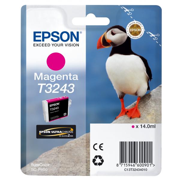 Epson T3243 Magenta (Epson T3243 Puffin Magenta Standard Capacity Ink Cartridge 14ml - C13T32434010)EpsonC13T32434010