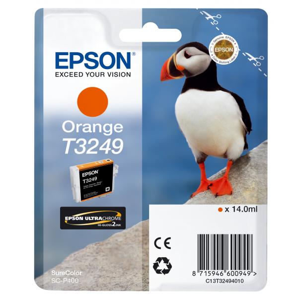 Epson T3249 Orange (EPSON T3249 ORANGE INK HI-GLOSS 14.0ML PUFFIN)EpsonC13T32494010