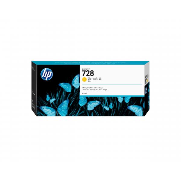 HP Cartuccia inchiostro giallo DesignJet 728, 300 ml (HP 728 - 300 ml - giallo - originale - DesignJet - cartuccia d'inchiostro - per DesignJet T730, T830)HpF9K15A