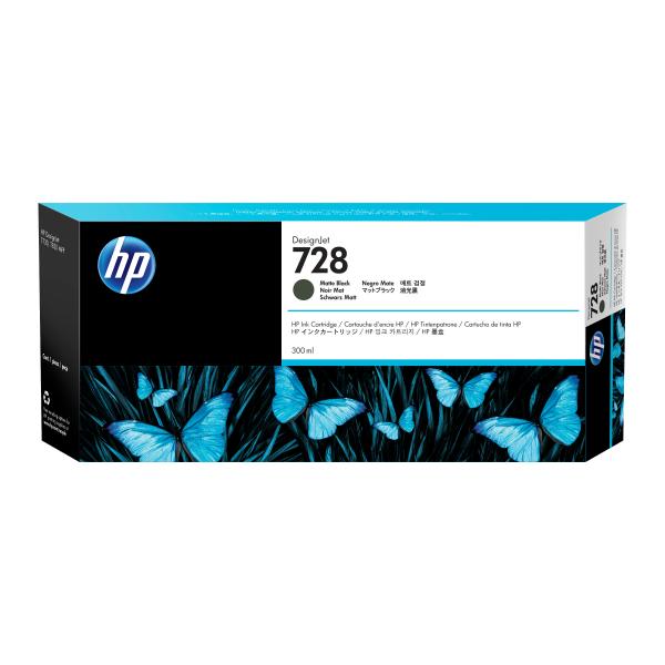 HP Cartuccia inchiostro nero opaco DesignJet 728, 300 ml (HP 728 300ML MATTE BLACK INK)HpF9J68A