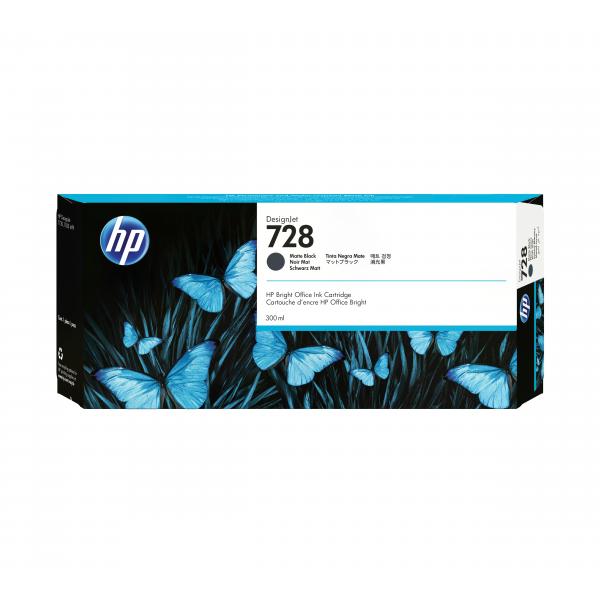 HP Cartuccia inchiostro nero opaco DesignJet 728, 300 ml (Tinte HP 728 / F9J68A Matte Black)HpF9J68A