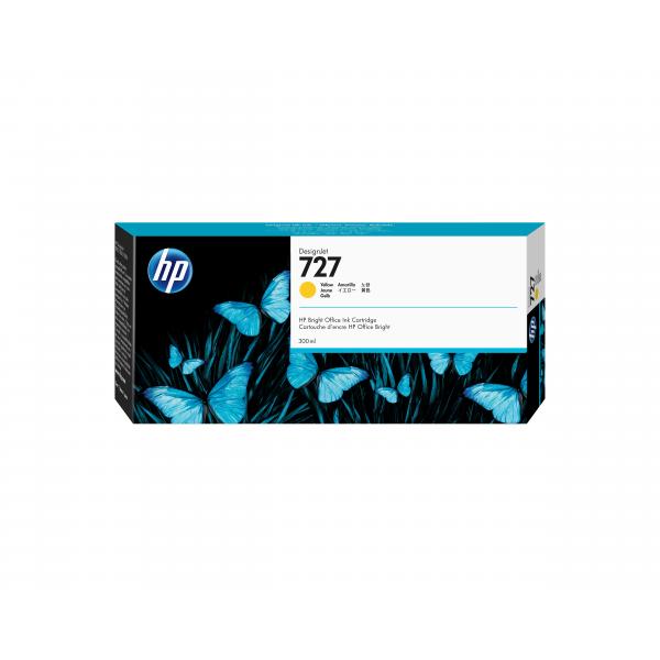 HP Cartuccia inchiostro giallo DesignJet 727, 300 ml (HP 727 - 300 ml - alta capacit - giallo - originale - DesignJet - cartuccia d'inchiostro - per DesignJet T1500, T1530, T2500, T2530, T920, T930)HpF9J78A