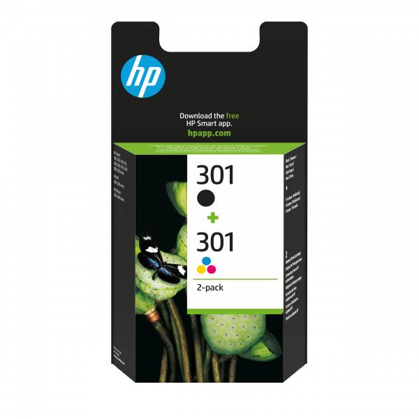 HP Confezione da 2 cartucce originali di inchiostro nero/tricromia 301 (INK CARTRIDGE NO 301 B/C/M/Y - COMBO 2-PACK)HpN9J72AE