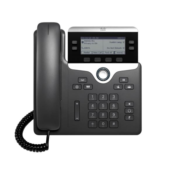 Cisco 7821 telefono IP Nero, Argento 2 linee (Cisco IP Phone 7821 - VoIP phone - SIP, SRTP - 2 lines) - Versione UKCisco0882658829796CP-7821-3PCC-K9=