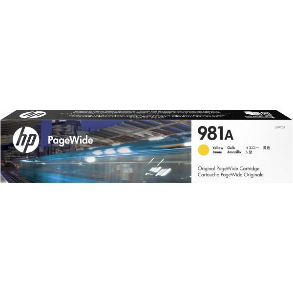 HP Cartuccia giallo originale 981A PageWide (Toner 981A Yellow - 981A, Original, Pigment-based - ink, Yellow, HP, HP PageWide Enterprise Color 556/586, Inkjet printing - Warranty: 12M)HpJ3M70A