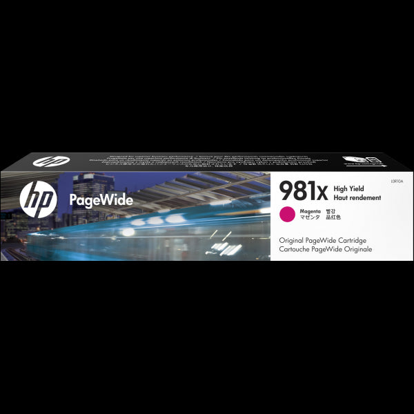 HP Cartuccia magenta originale ad alta capacità 981X PageWide (OEM HP L0R10A 981X Magenta 10000 Pages Original Ink)HpL0R10A
