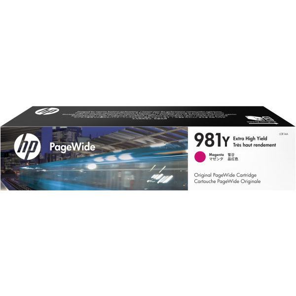 HP Cartuccia magenta originale ad altissima capacità PageWide 981Y (Ink/981Y Extra HY Magenta - 981Y, Original, Pigment-based - ink, Magenta, HP, HP PageWide Enterprise Color 556/586, Inkjet printing - Warranty: 12M)HpL0R14A
