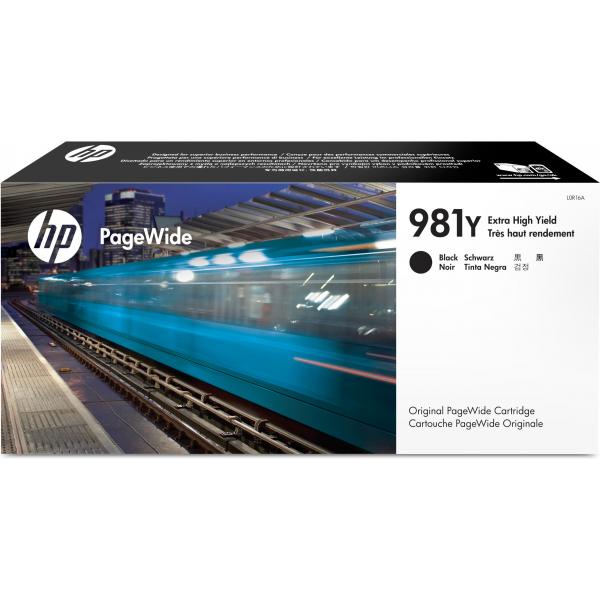 HP Cartuccia nero originale ad altissima capacità PageWide 981Y (HP 981Y - 343.5 ml - Extra High Yield - black - original - PageWide - ink cartridge - for PageWide Enterprise Color MFP 586, PageWide Managed Color E55650)HpL0R16A