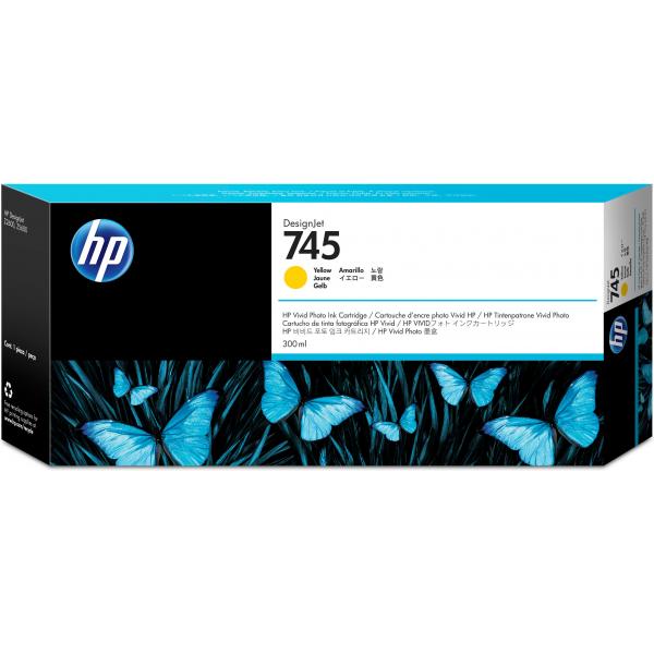 HP Cartuccia Inchiostro Giallo DesignJet 745, 300 ml (HP 745 300-ML YELLOW INK CARTRIDGE)HpF9K02A