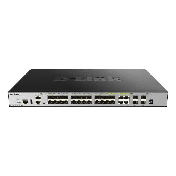 D-Link DGS-3630-28SC Gestito L3 1U Nero (D-Link DGS 3630-28SC - Switch - L3 - Managed - 20 x Gigabit SFP + 4 x combo 1000Base-T + 4 x 10 Gigabit SFP+ - rack-mountable)D-link0790069425608DGS-3630-28SC/SI