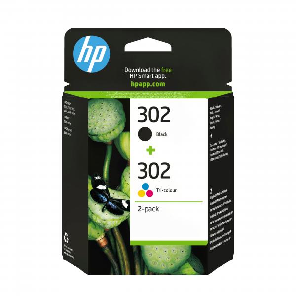 HP Confezione da 2 cartucce d'inchiostro nero/tricromia originali 302 (HP 302 - 2 pakker - sort, farvebaser)HpX4D37AE