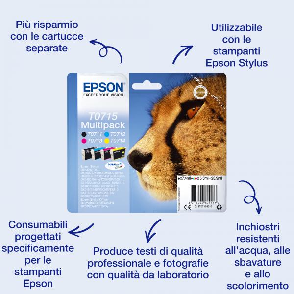 Epson Cheetah Singlepack Black T0711 DURABrite Ultra Ink (INK CARTR DURABRITE ULTRA BLACK - F /D78/DX4000/4050/DX5000/DX6000)EpsonC13T07114012