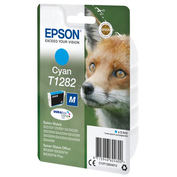 Epson Fox Inchiostro ciano singolo DURABrite Ultra Volpe T1282 (EPSON T1282 CYAN M INK T128 CYAN M)EpsonC13T12824012