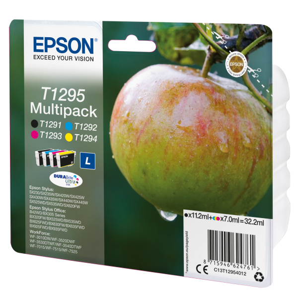 Epson Apple Multipack 4 colori DURABrite Ultra Mela T1295 (EPSON T1295 MULTIPACK BK C M Y T129 MULTIPACK M BK C M Y)EpsonC13T12954012