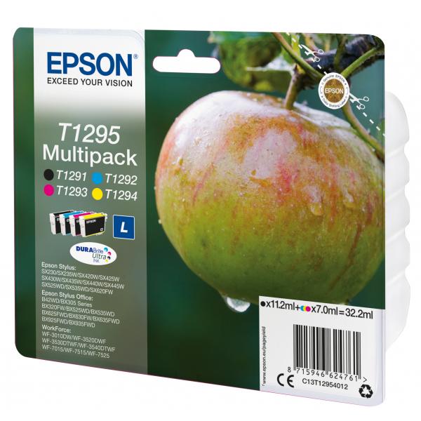 Epson Apple Multipack 4 colori DURABrite Ultra Mela T1295 (Epson T1295 Multipack - 4 pakker - sor)EpsonC13T12954022