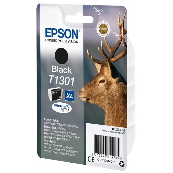 Epson Stag Inchiostro nero singolo DURABrite Ultra Cervo T1301 (INK CARTR DURABRITE ULTRA BLACK - F/ SX620FW SX525WD BX525WD)EpsonC13T13014012