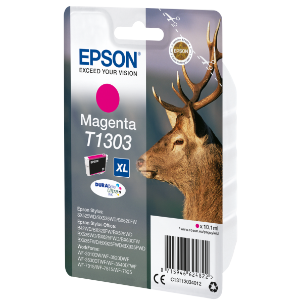 Epson Stag Inchiostro magenta singolo DURABrite Ultra Cervo T1303 (EPSON T1303 MAGENTA XL INK T130 MAGENTA XL)EpsonC13T13034012