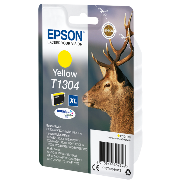 Epson Stag Inchiostro giallo singolo DURABrite Ultra Cervo T1304 (EPSON T1304 YELLOW XL INK T130 YELLOW XL)EpsonC13T13044012