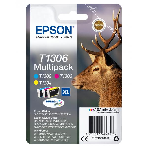 Epson Stag Multipack 3 colori (Epson T1306 Multipack - 3 pakker - XL)EpsonC13T13064022