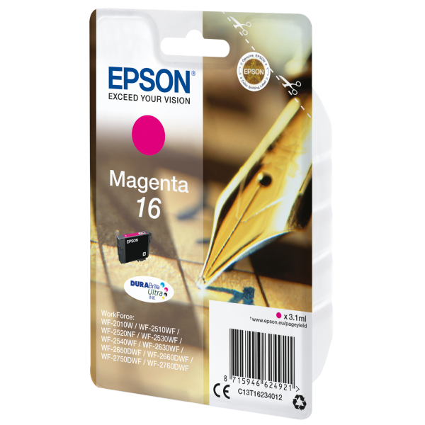 Epson Singlepack Black T0711 DURABrite Ultra Ink (16 SERIES PEN & CROSSWORD MAGENTA)EpsonC13T16234012