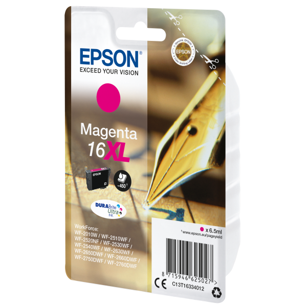 Epson Pen and crossword Singlepack Magenta 16XL DURABrite Ultra (EPSON T1633 16XL MAGENTA INK Pen & Crossword)EpsonC13T16334012