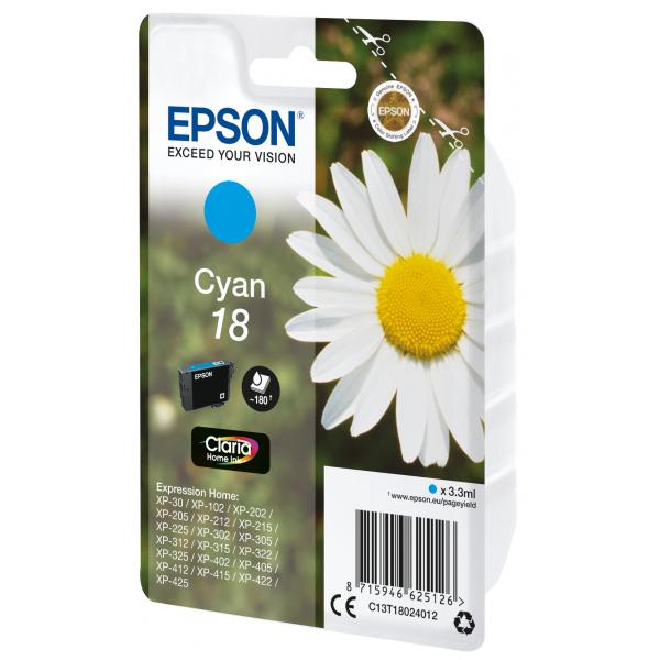 Epson Daisy Cartuccia Margherita Ciano Inchiostri Claria Home 18 (HOME INK CLARIA CYAN 18 - INK)EpsonC13T18024012