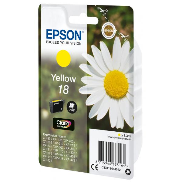 Epson Daisy Cartuccia Margherita Giallo Inchiostri Claria Home 18 (EPSON T1804 18 YELLOW INK CLARIA HOME DAISY 180PAGES)EpsonC13T18044012